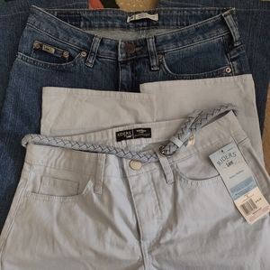 NEW Two Pairs of Lee Jeans Capris and Long Size 8 Petite